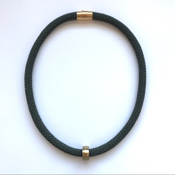 Olive green rope necklace multiple ways to wear it - Picture 5 of 11